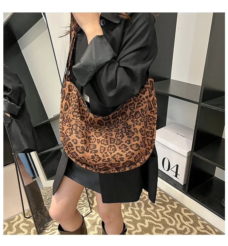 Oversized suede shoulder bag