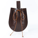 Leather drawstring pouch
