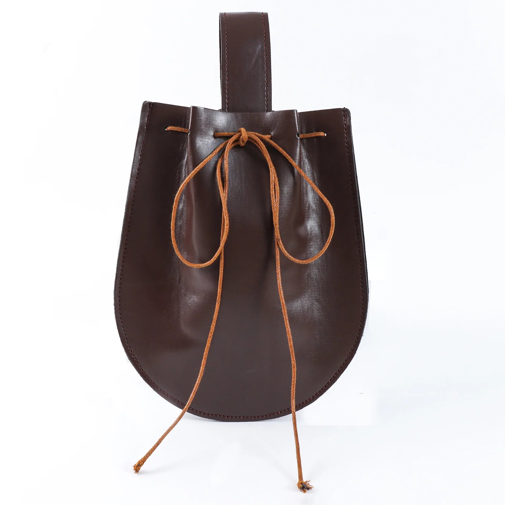 Leather drawstring pouch