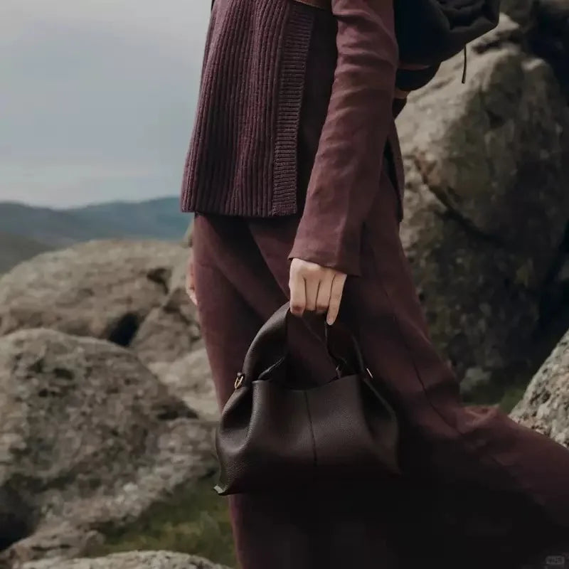 French-inspired leather handbag