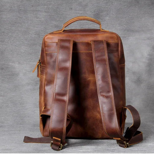 Leather hiking rucksack