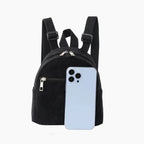 Mini corduroy backpack with adjustable straps