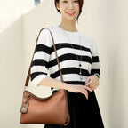Leather handbag for work, shopping, or travel