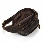 Classic leather bum bag for men