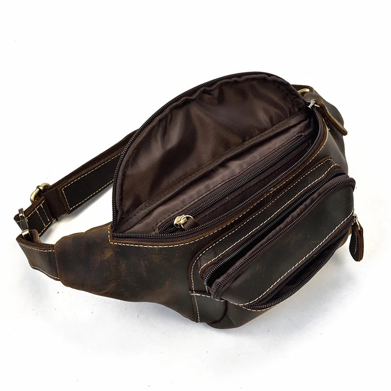Classic leather bum bag for men