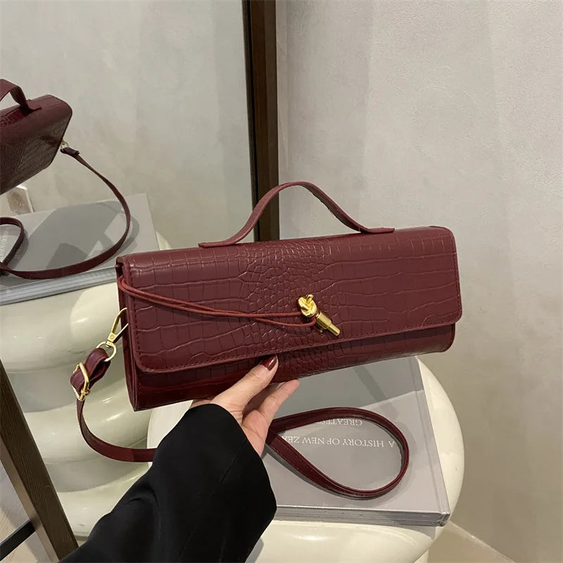 Compact leather handbag