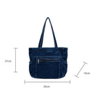 Denim tote bag with front pocket