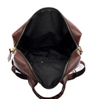 Large capacity leather knapsack