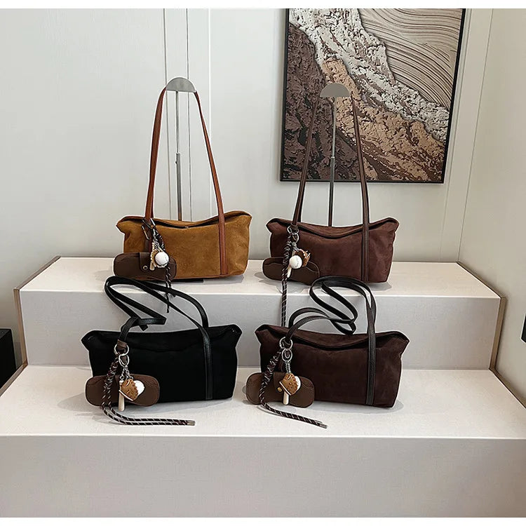 Elegant suede shoulder bag for daily wear