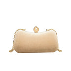 Corduroy clutch bag with  chain strap