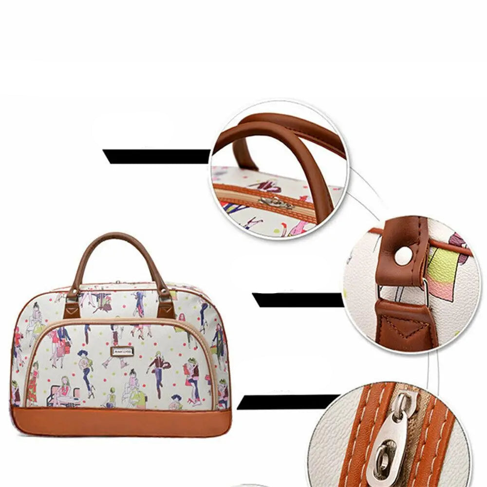 Elegant women's leather duffle bag