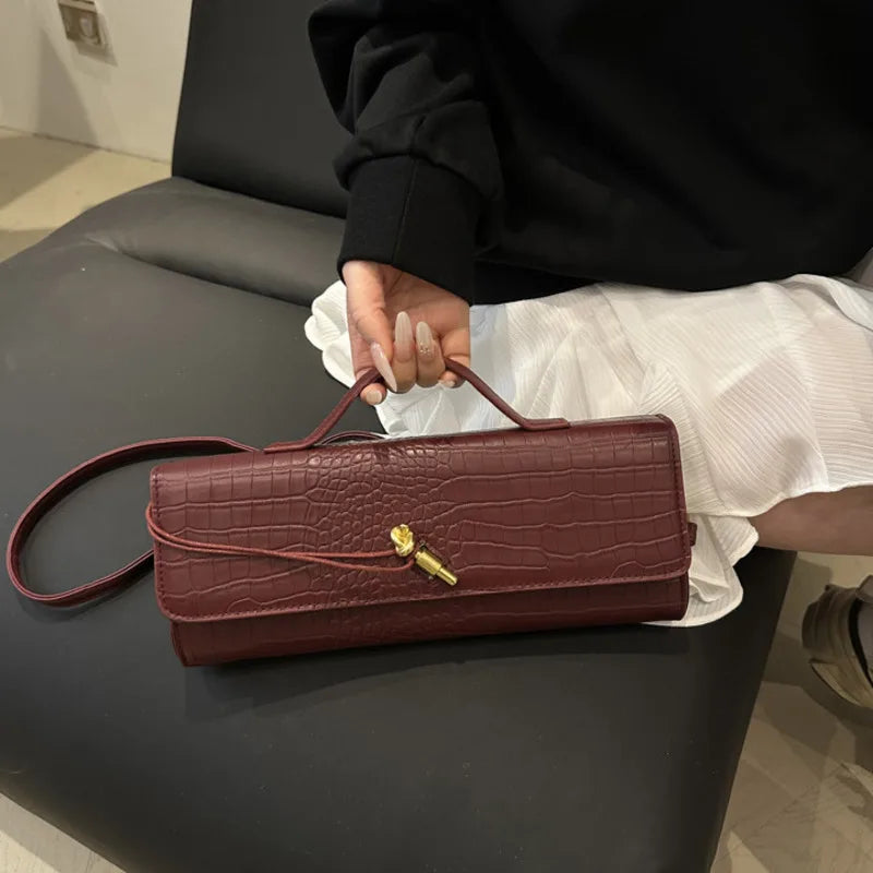 Compact leather handbag