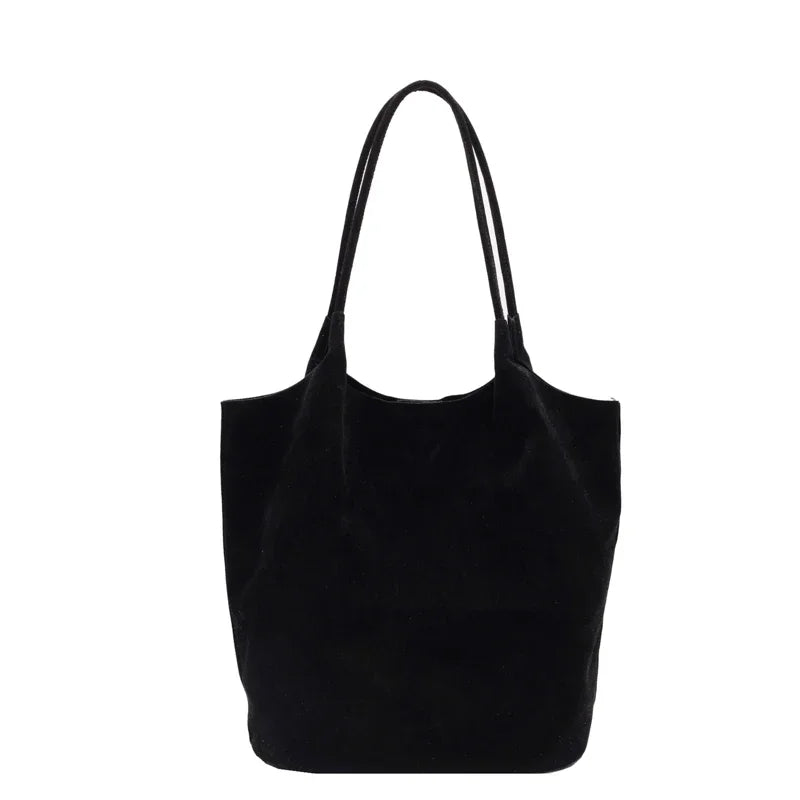 Shoulder suede tote bag
