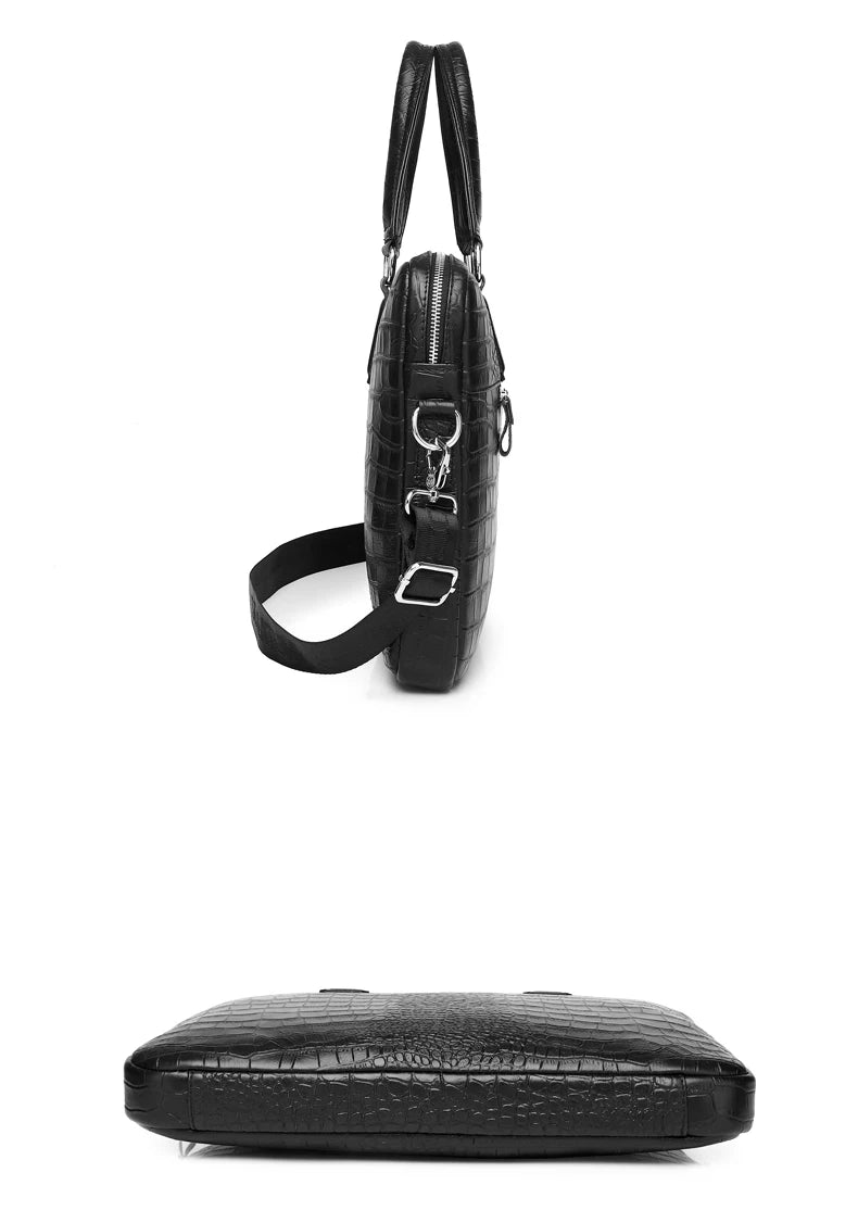Women's leather laptop tote bag