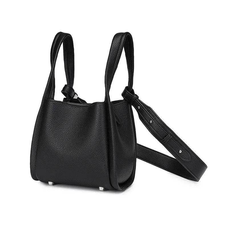 Square leather shoulder bag
