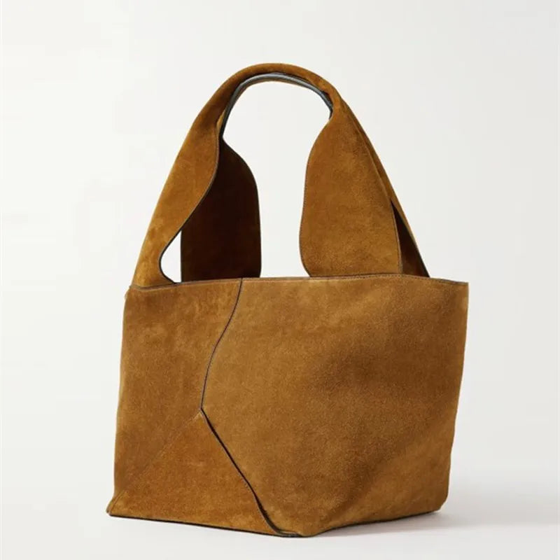 Large suede shopper handbag