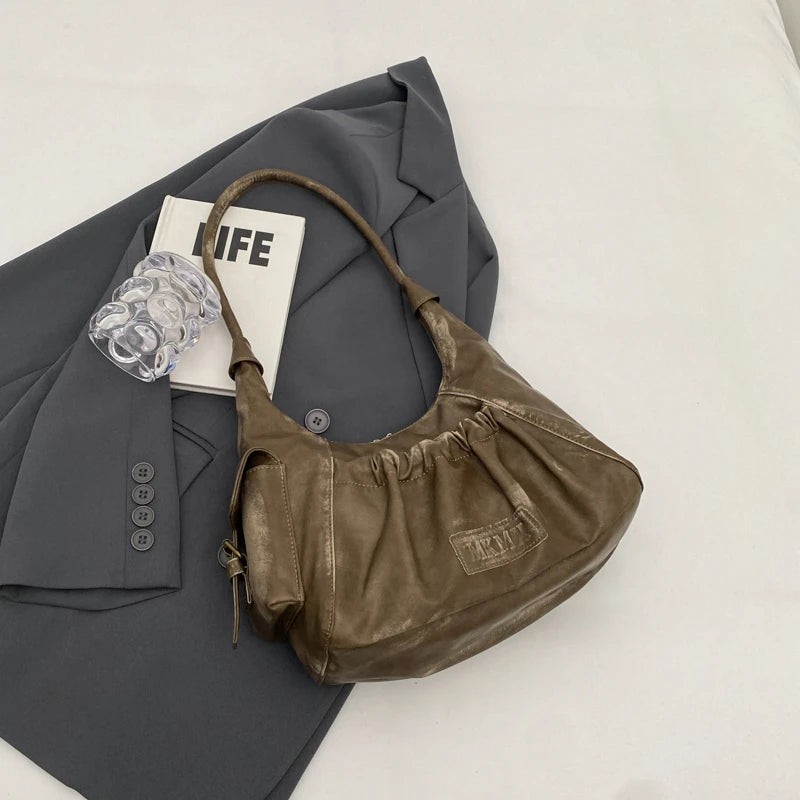 Vintage leather hobo bag
