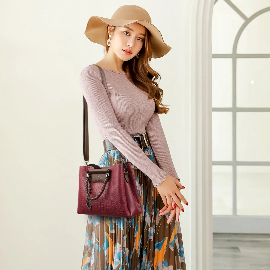 Vintage-inspired leather handbag