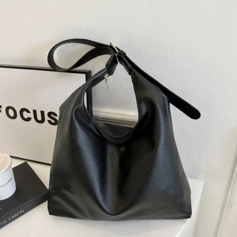 Oversized leather tote bag