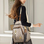 Modern leather backpack for women