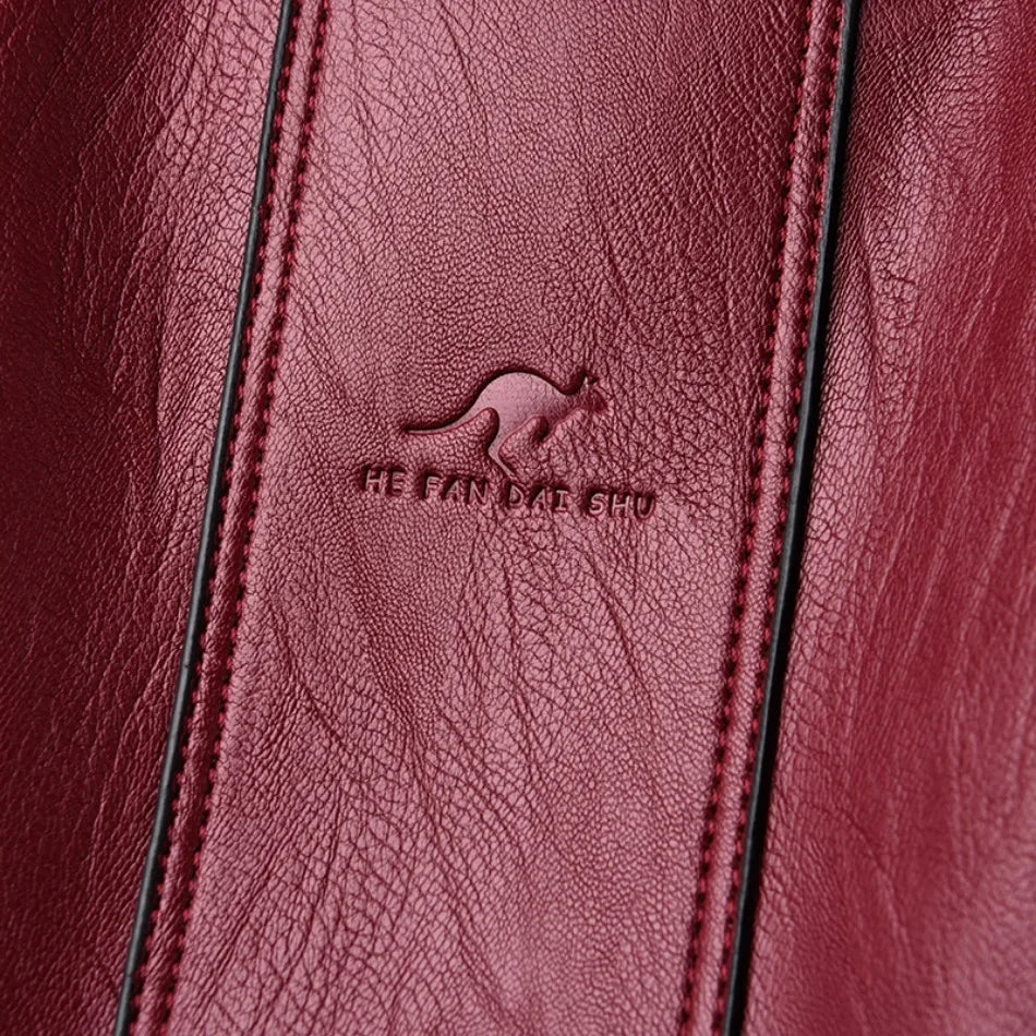 Soft leather backpack for women