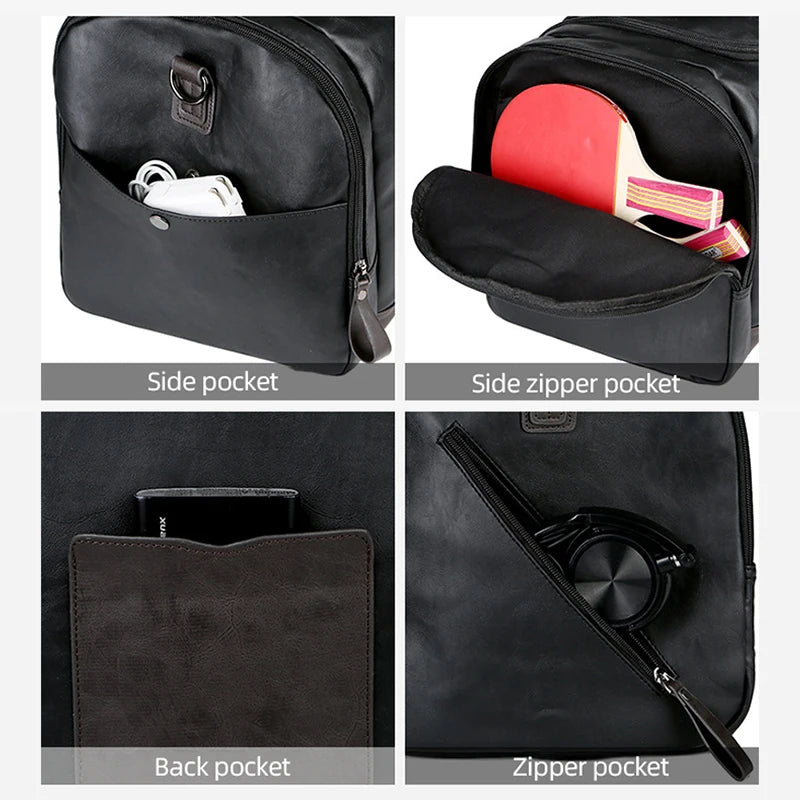 Convertible leather duffle bag