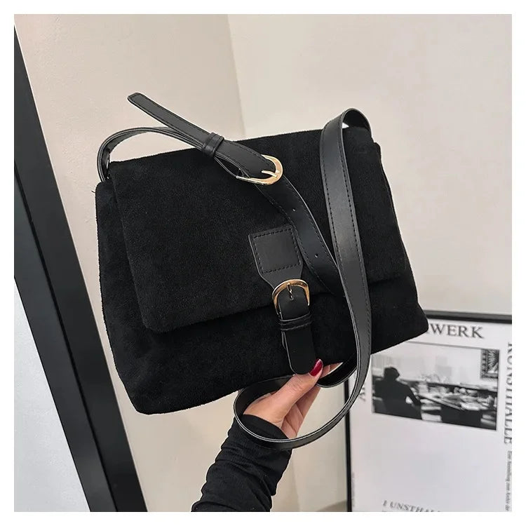 Casual suede sling handbag