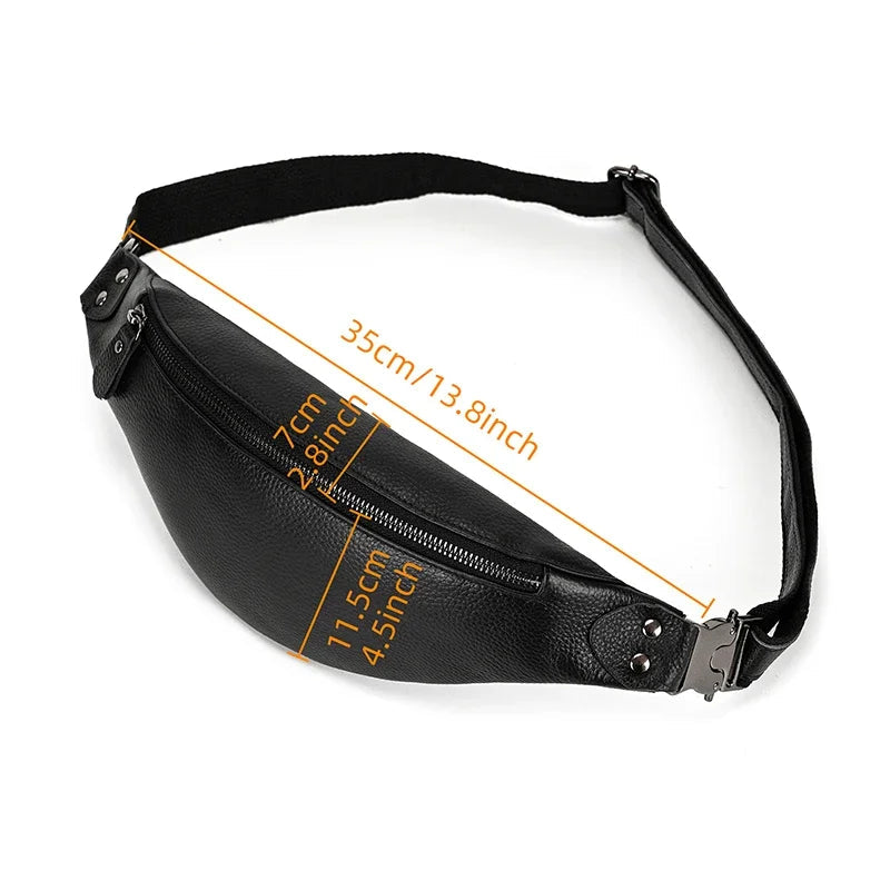 Retro leather belt bag