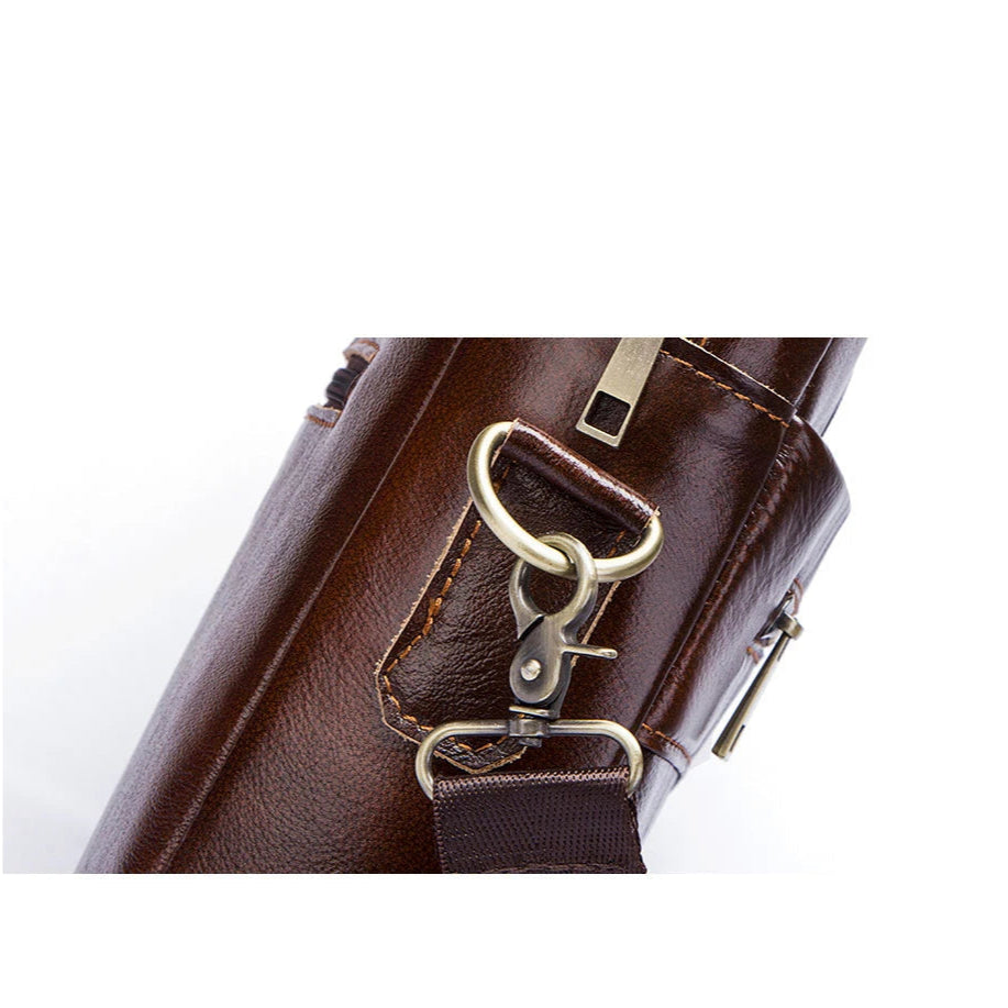 Classic leather laptop bag