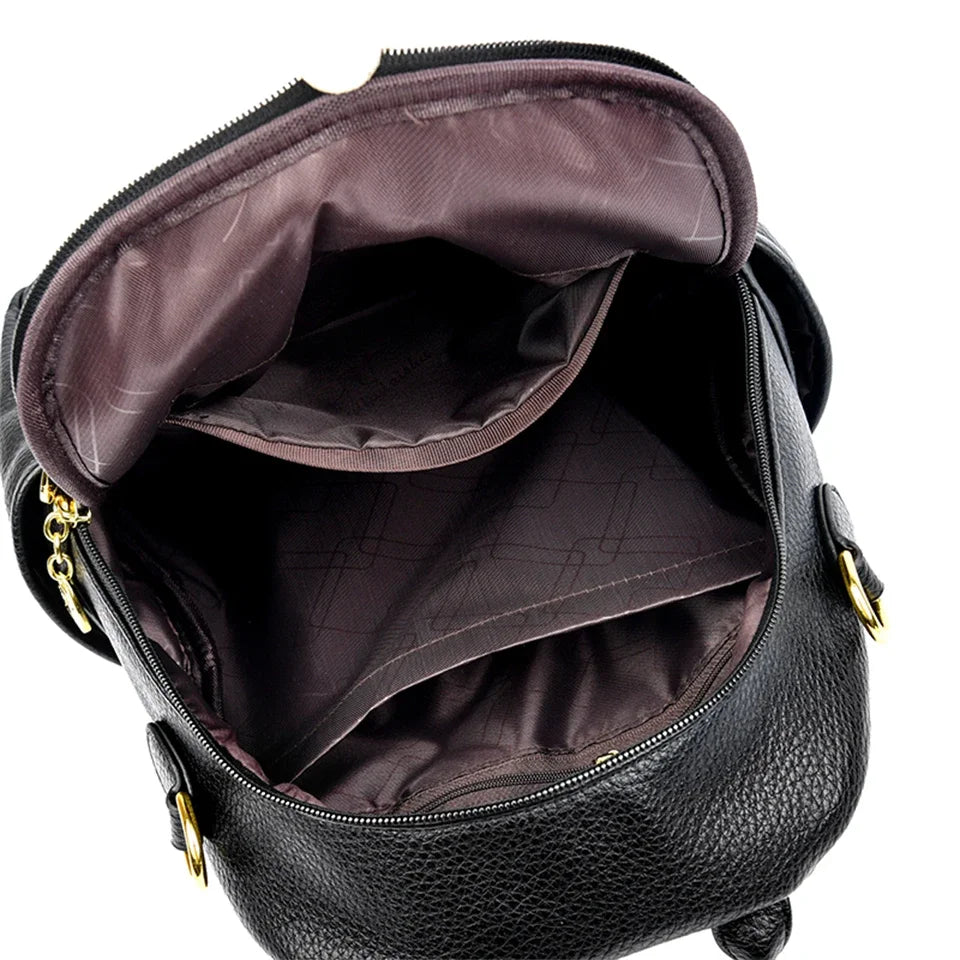 Modern leather backpack for women