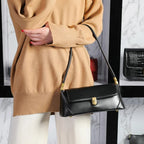 Soft leather shoulder handbag