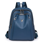Smooth leather backpack with top handle