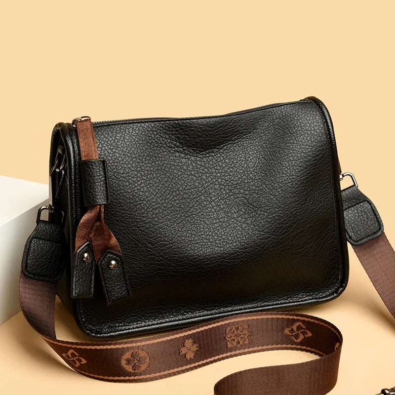 Sleek leather shoulder bag