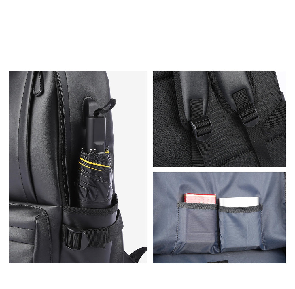 Large leather backpack for men