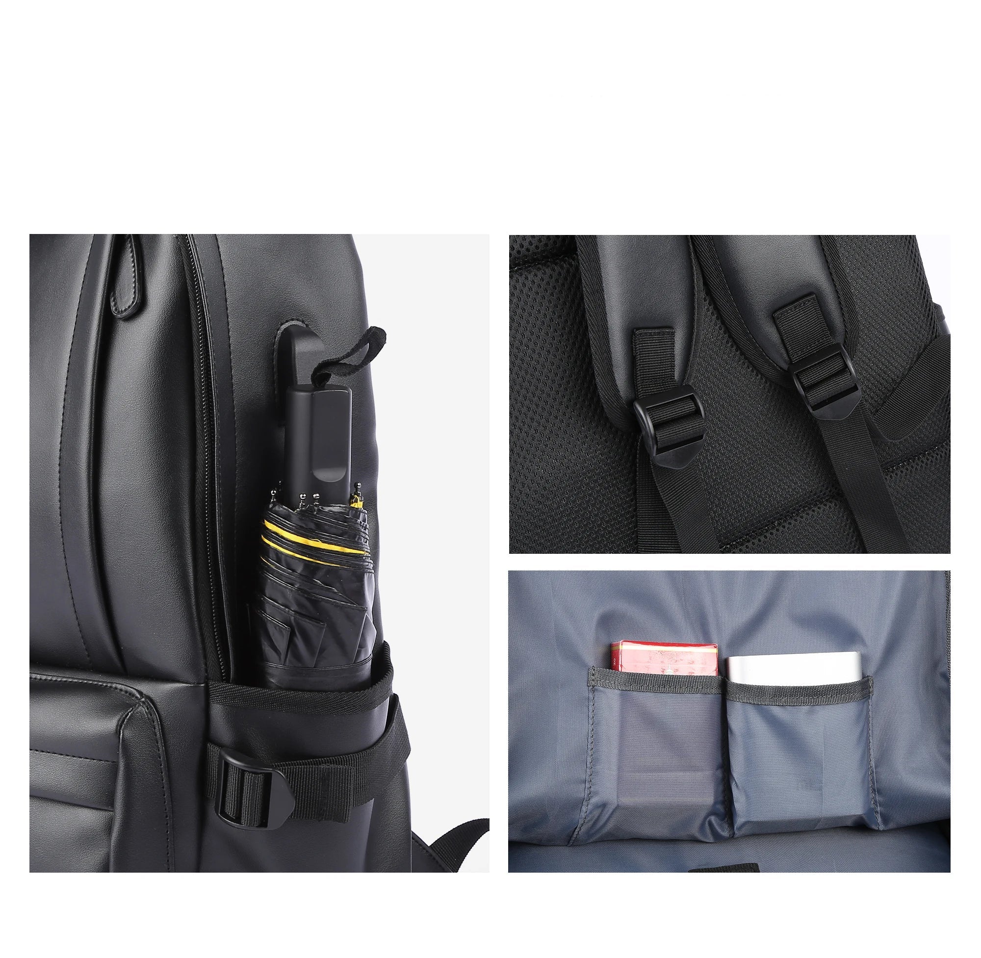 Large leather backpack for men