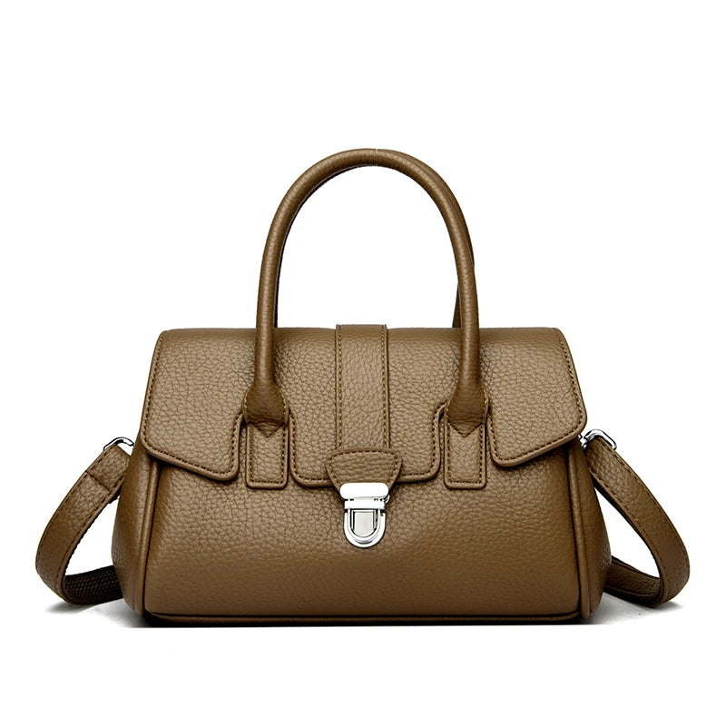 Designer-inspired leather handbag