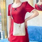 Classic leather shoulder bag for women