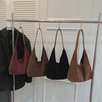 Retro suede slouch bag