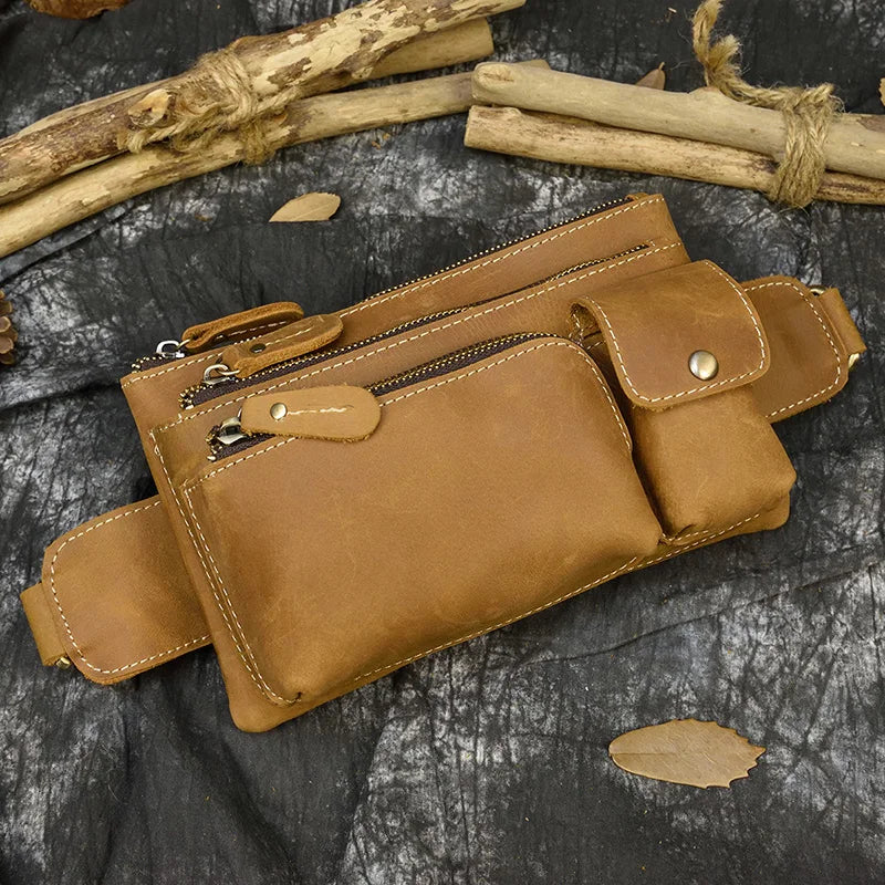 Modern leather bum bag