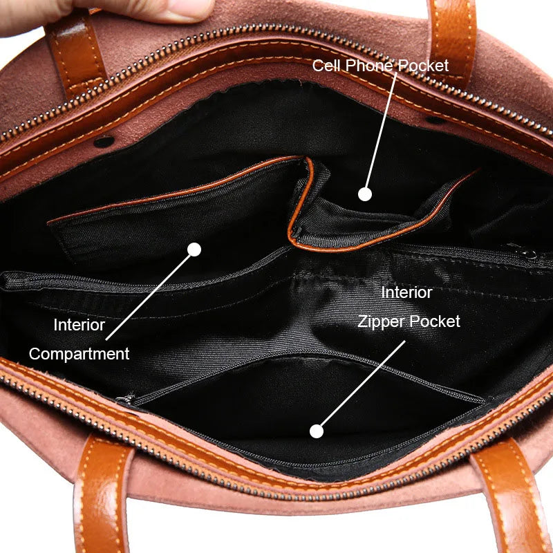 Vintage leather tote bag