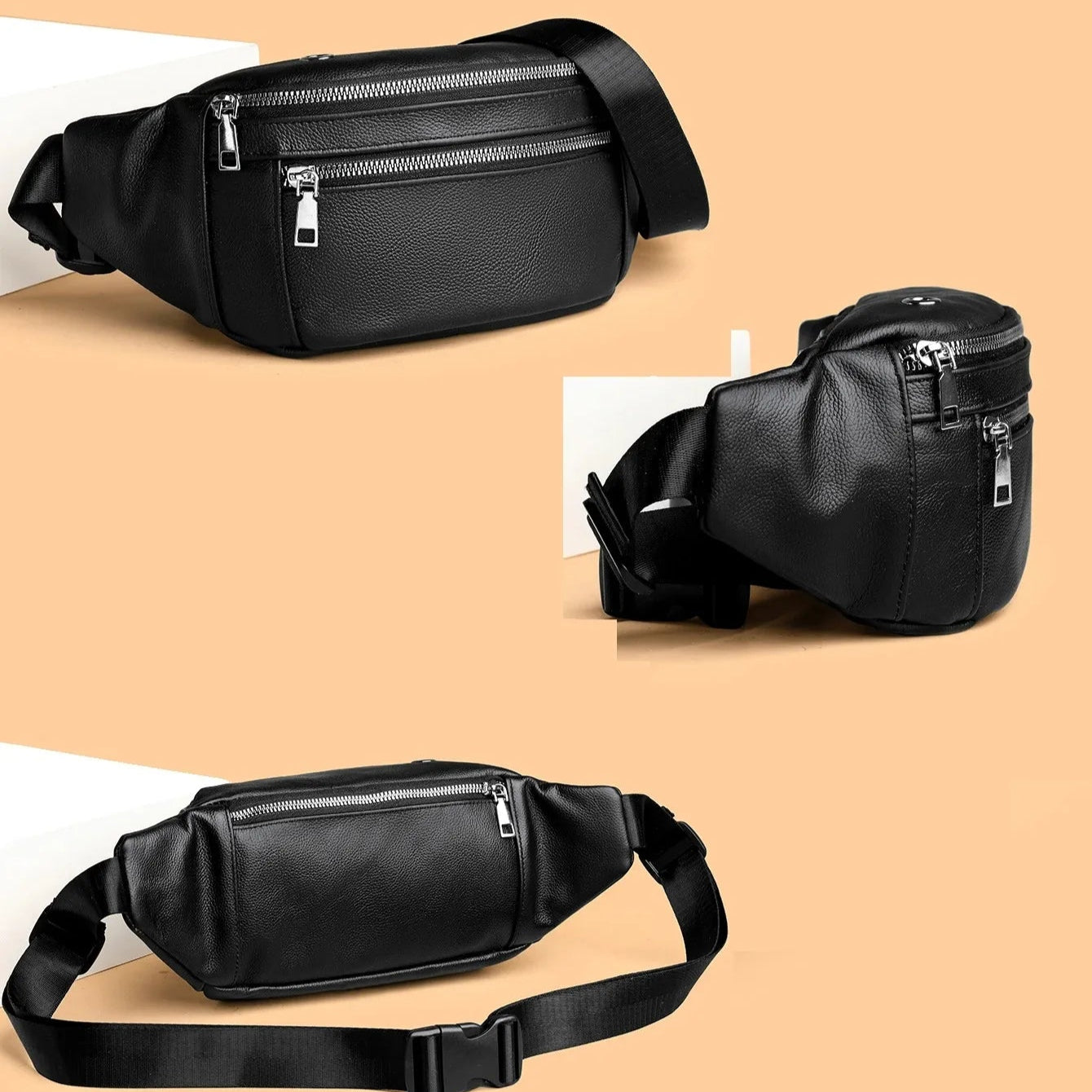 Soft leather crossbody bum bag