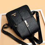 Everyday black leather backpack