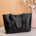 Quilted leather tote bag