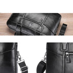 Leather laptop shoulder bag