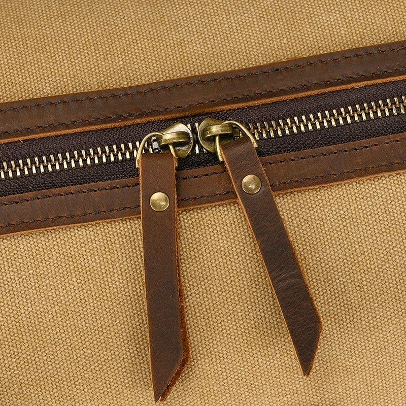 Soft leather overnight duffle bag