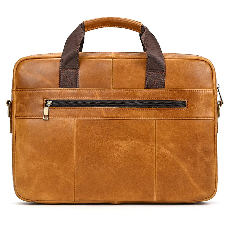 Structured leather laptop case
