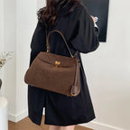 Chic suede handbag for work and city style