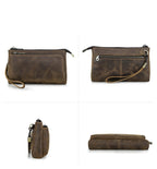 Leather zipper clutch