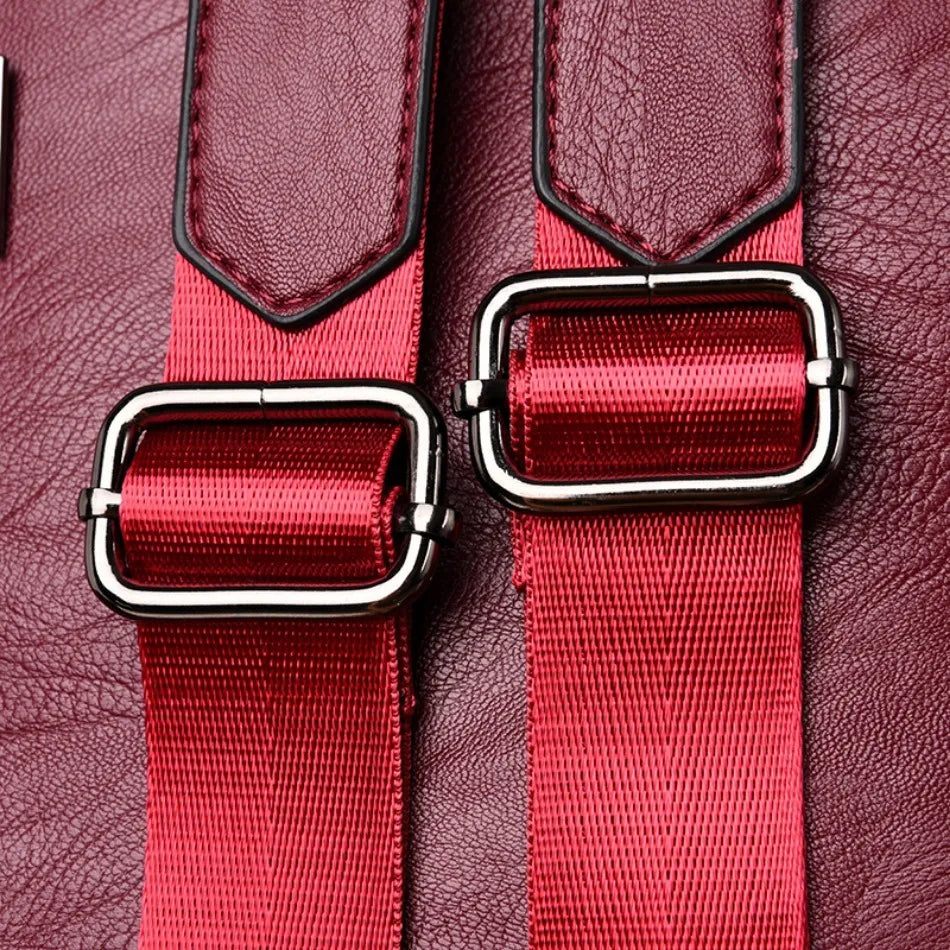 Soft leather backpack for women