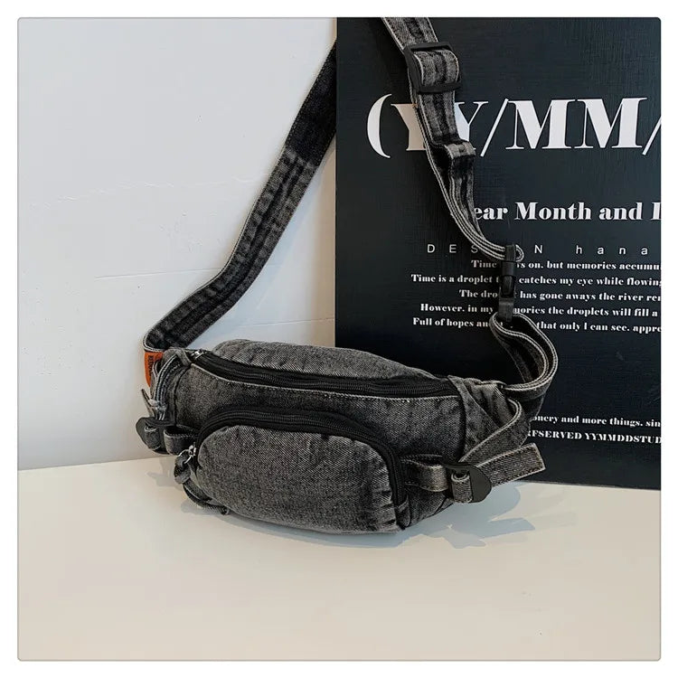 Denim waist bag